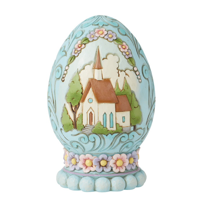 Enesco Egg with Church Scene Figurine