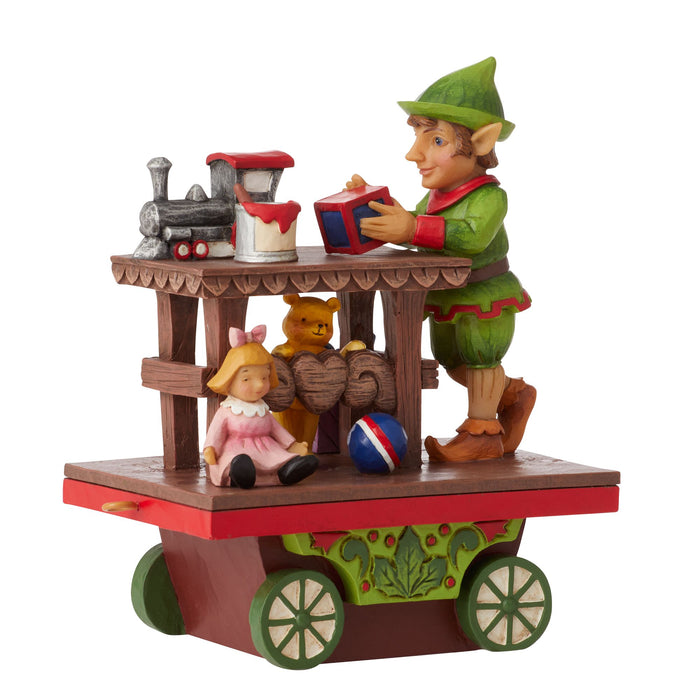 Enesco Elf with Toys Train Car
