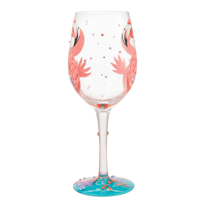 Enesco Fabulous Flamingos Wine Glass