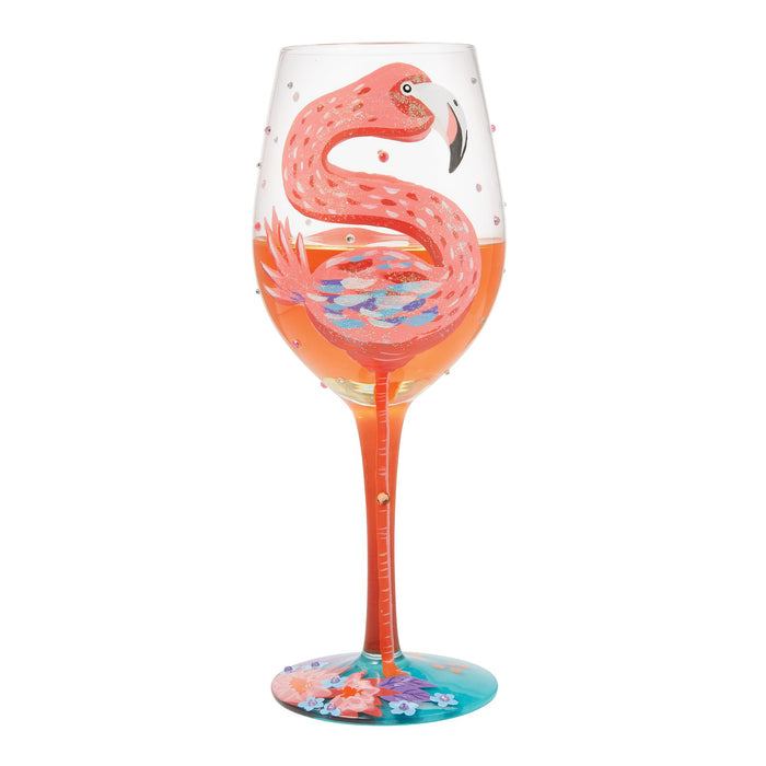 Enesco Fabulous Flamingos Wine Glass