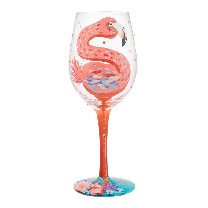 Enesco Fabulous Flamingos Wine Glass