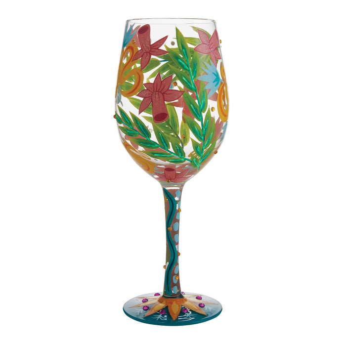 Enesco Fashion Florals Wine Glass