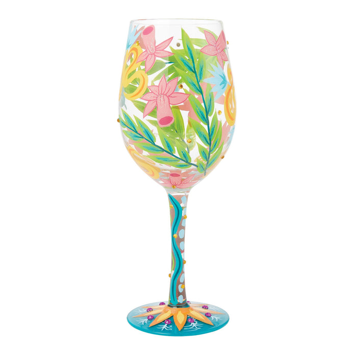Enesco Fashion Florals Wine Glass