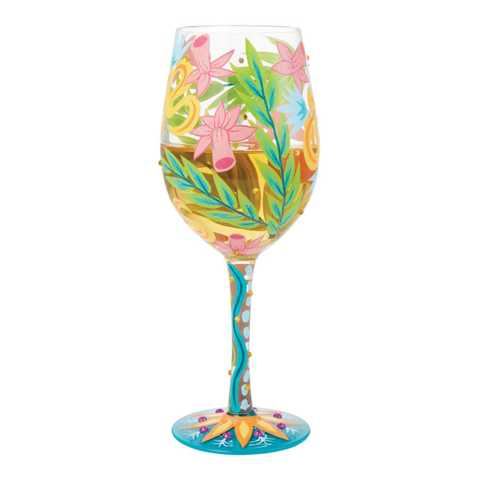 Enesco Fashion Florals Wine Glass