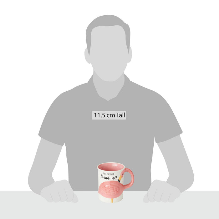 Enesco Flamingo Flock Sculpted Mug