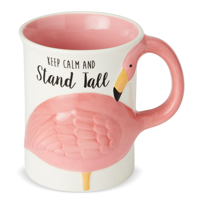 Enesco Flamingo Flock Sculpted Mug