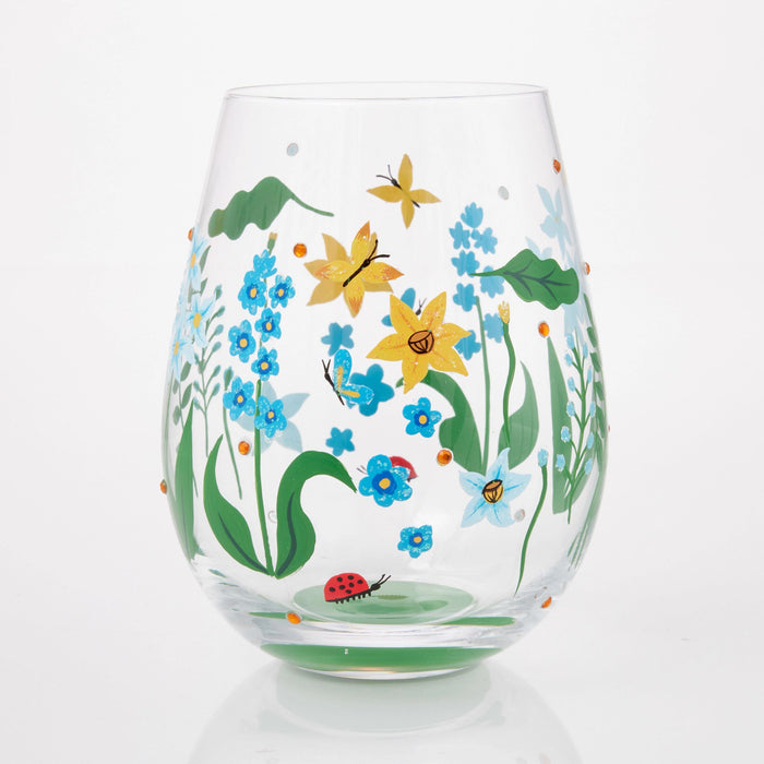 Enesco Floral Fields Stemless Wine