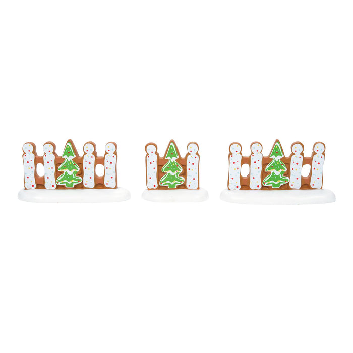 Enesco Gingerbread Xmas Fence St/3