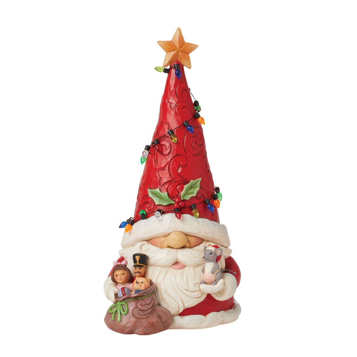 Enesco Gnome Santa Wrap In Lights Fig