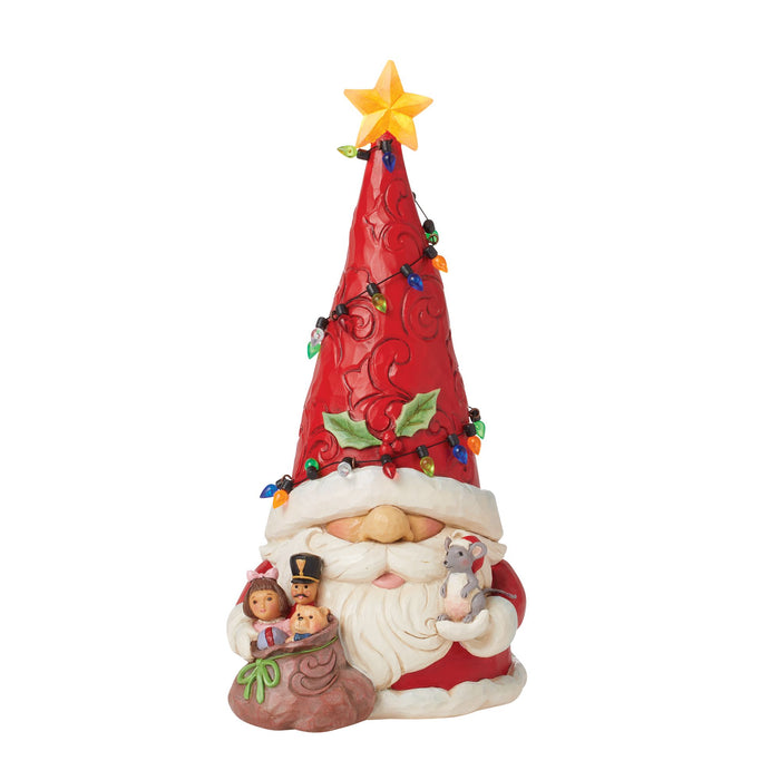 Enesco Gnome Santa Wrap in Lights Fig