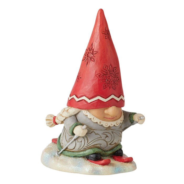 Enesco Gnome With Braids Skiing