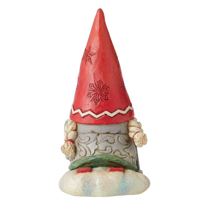 Enesco Gnome With Braids Skiing