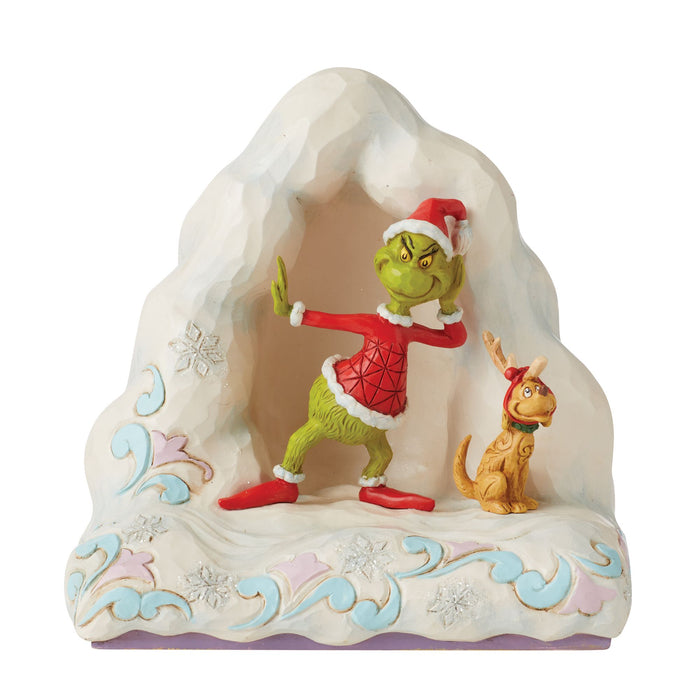 Enesco Grinch and Max on Snow Mound