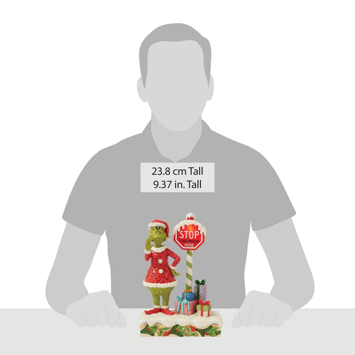 Enesco Grinch By Stop Sign LED Fig