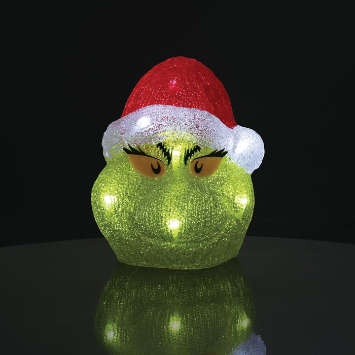 Enesco Grinch Head 8" Lit Fig