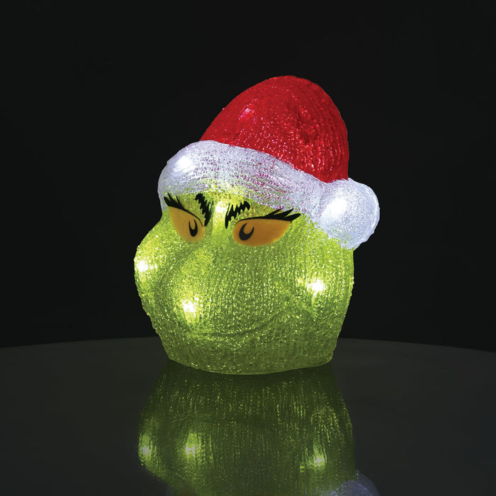 Enesco Grinch Head 8" Lit Fig
