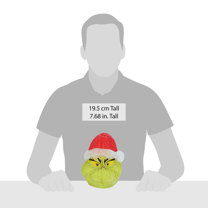 Enesco Grinch Head 8" Lit Fig