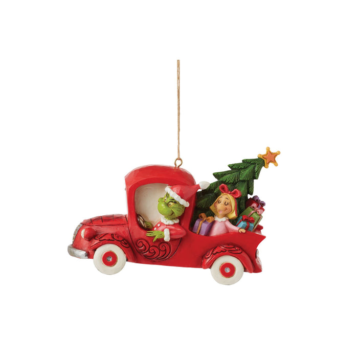 Enesco Grinch in Red Truck Ornament