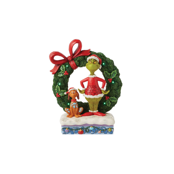 Enesco Grinch & Max in Wreath Fig