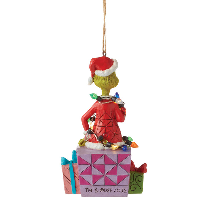 Enesco Grinch On Present Ornament