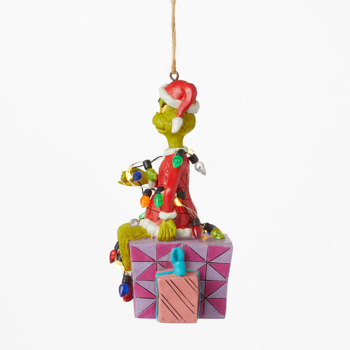 Enesco Grinch On Present Ornament