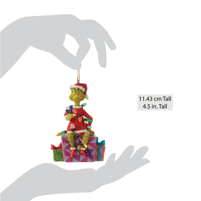 Enesco Grinch On Present Ornament