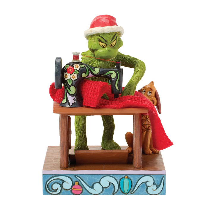 Enesco Grinch Sewing Santa Suit Fig
