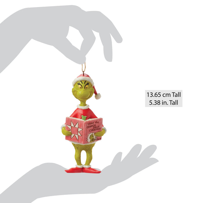 Enesco Grinch With Book Ornament