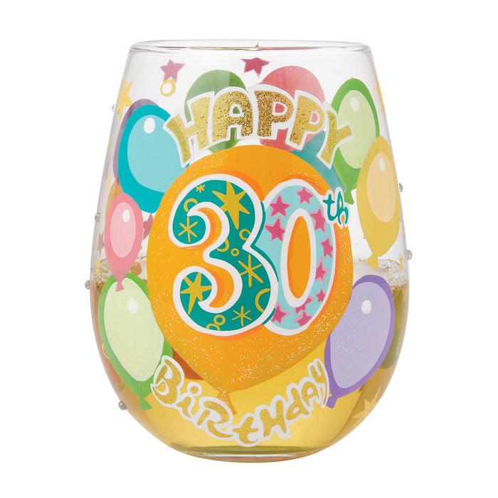 Enesco Happy 30th Stemless Wine Glass