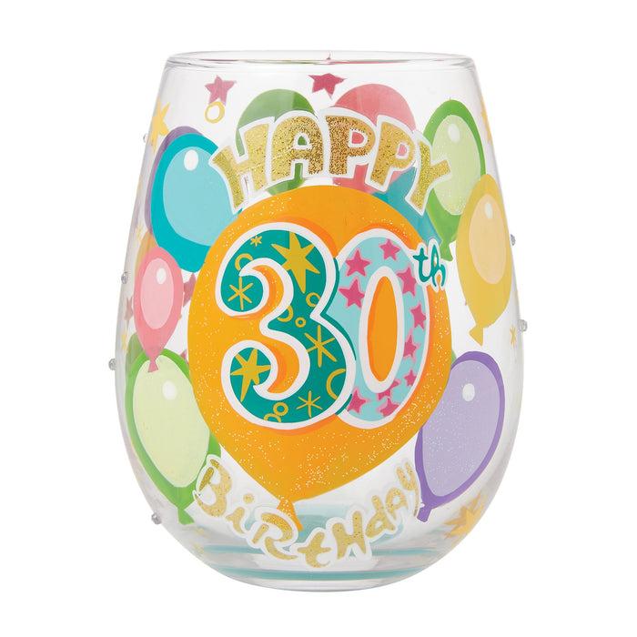 Enesco Happy 30th Stemless Wine Glass