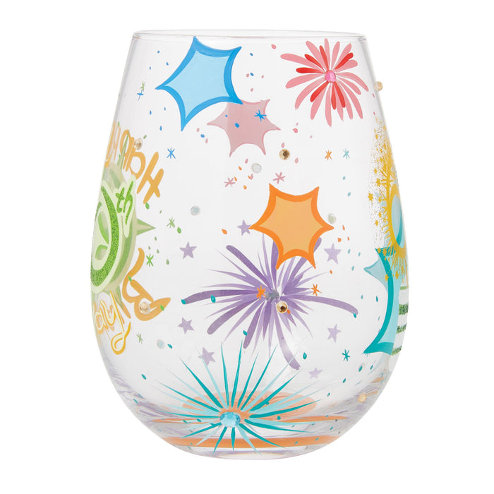 Enesco Happy 60th Stemless Wine Glass