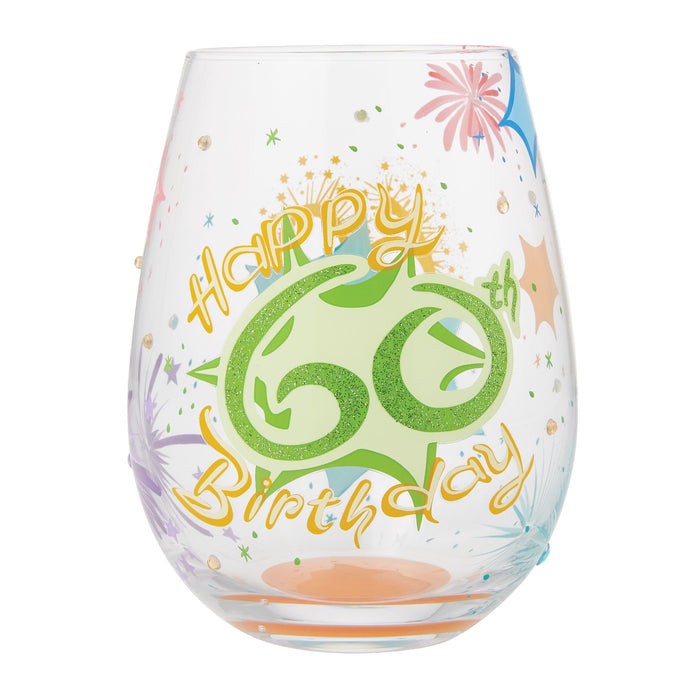 Enesco Happy 60th Stemless Wine Glass