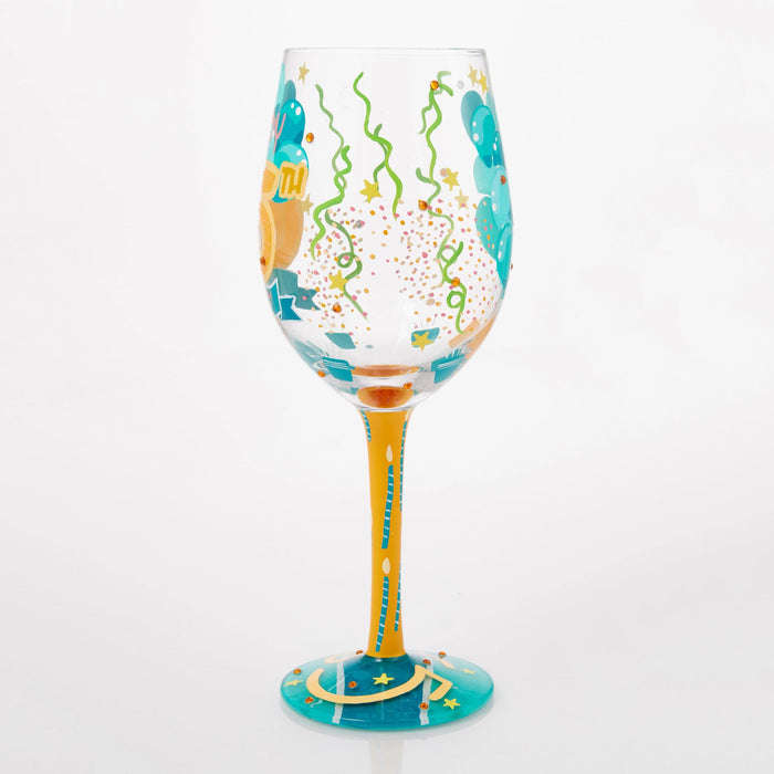 Enesco Happy 65th Wine Glass