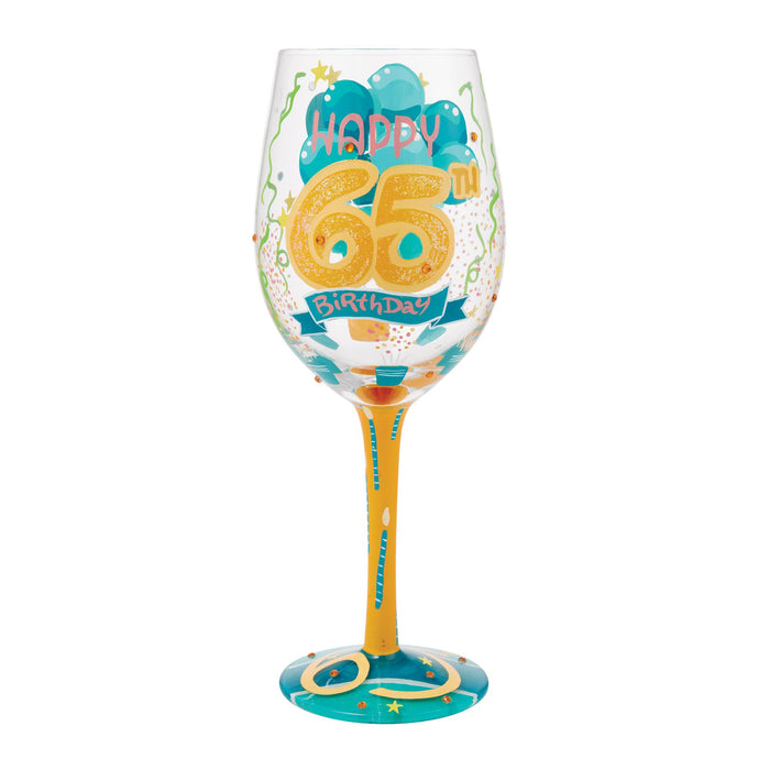 Enesco Happy 65th Wine Glass