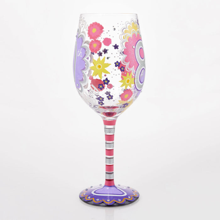 Enesco Happy 80th Wine Glass