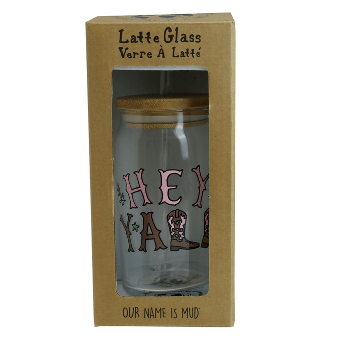 Enesco Hey Y All Latte Glass