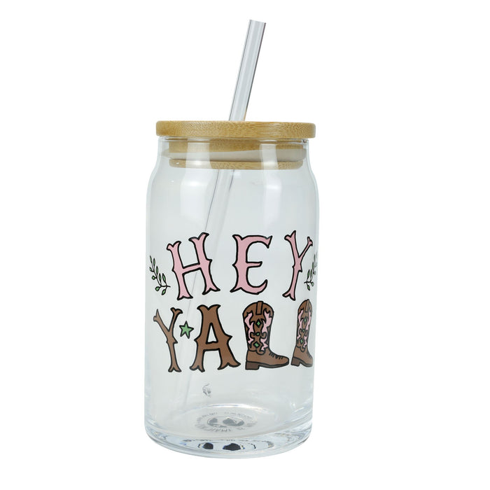 Enesco Hey Y All Latte Glass