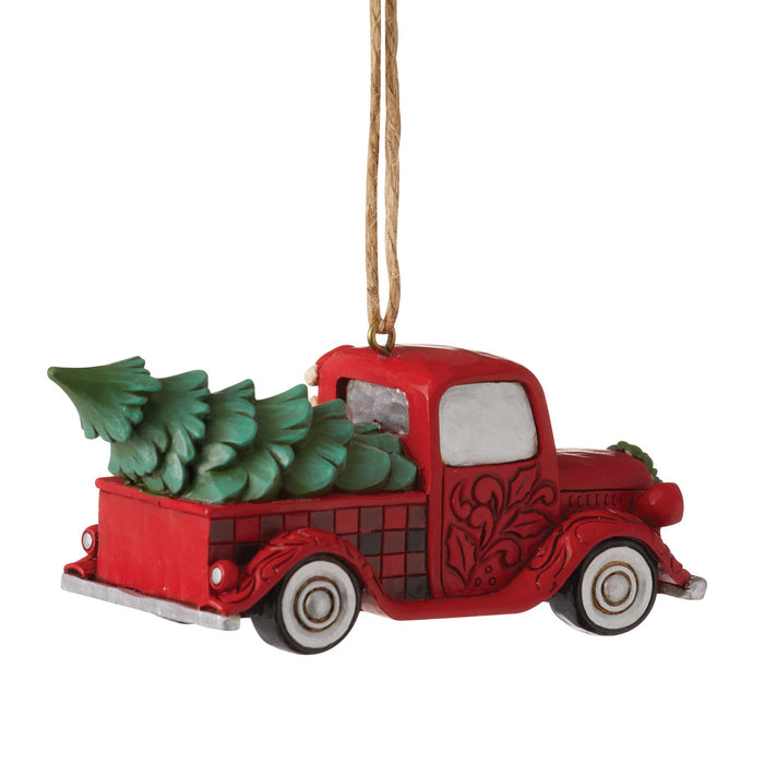 Enesco HG Santa Plaid Red Truck Orn