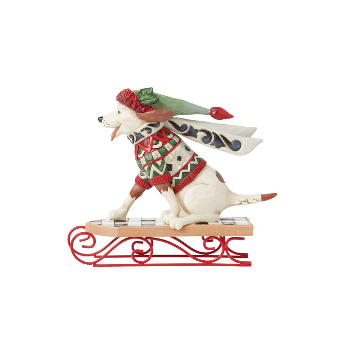 Enesco Highland Glen Dog On Sled Fig