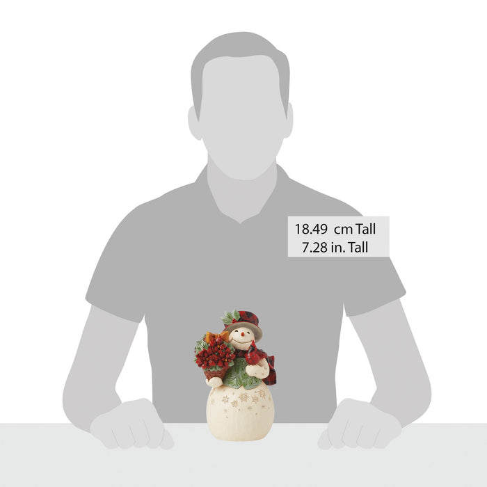 Enesco Highland Glen Snowman Bskt Fig