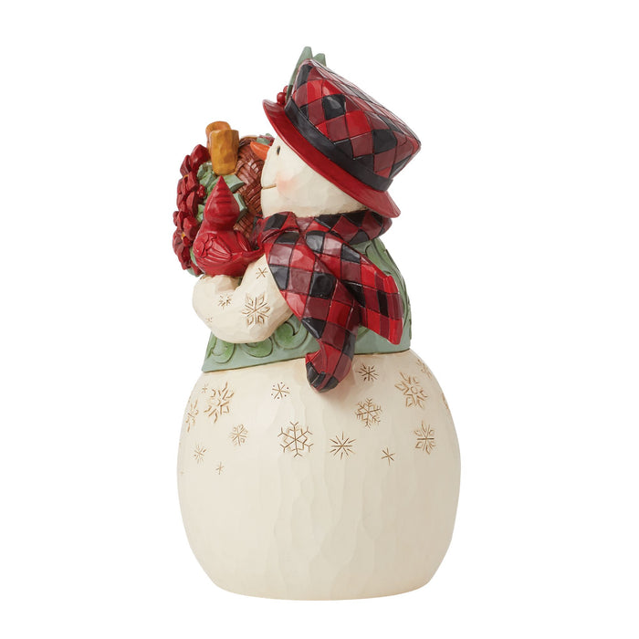 Enesco Highland Glen Snowman Bskt Fig