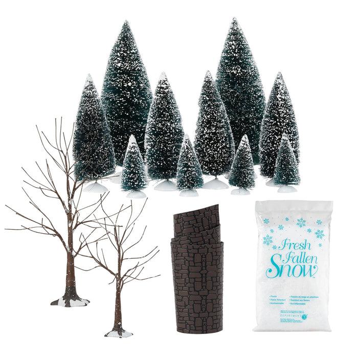 Enesco Landscape Trees Snow Road