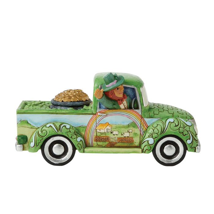 Enesco Leprechaun In Green Truck