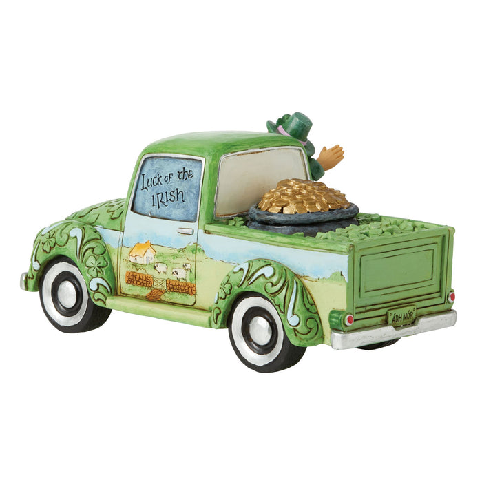 Enesco Leprechaun In Green Truck