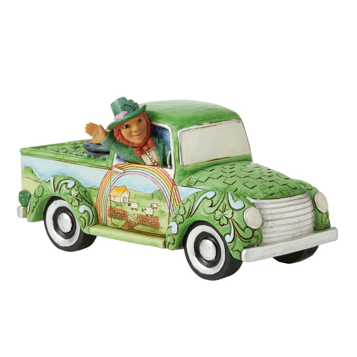 Enesco Leprechaun in Green Truck