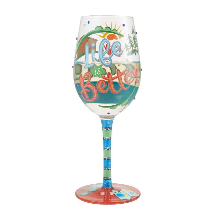 Enesco Life On Vacation Wine Glass