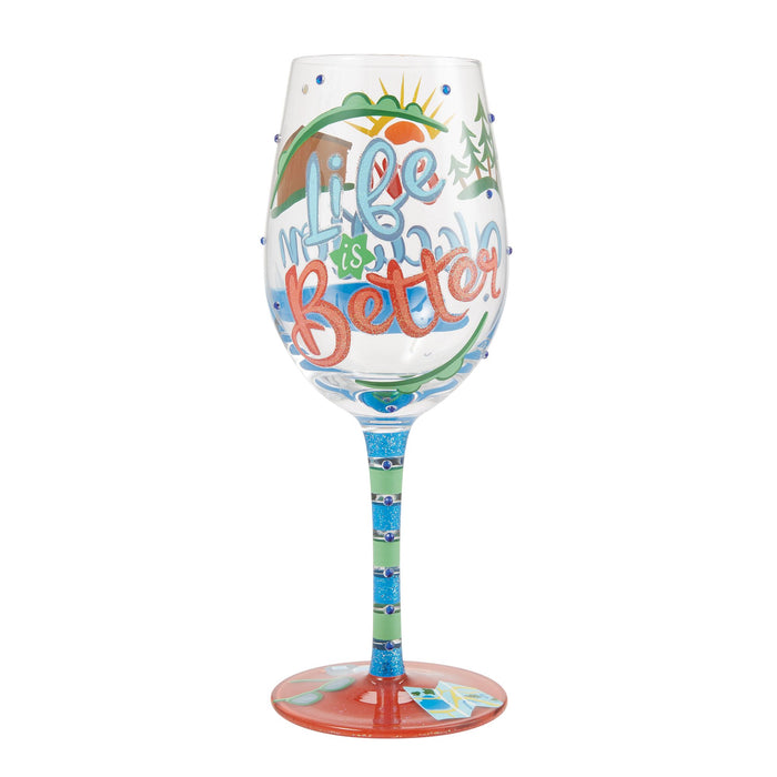 Enesco Life on Vacation Wine Glass