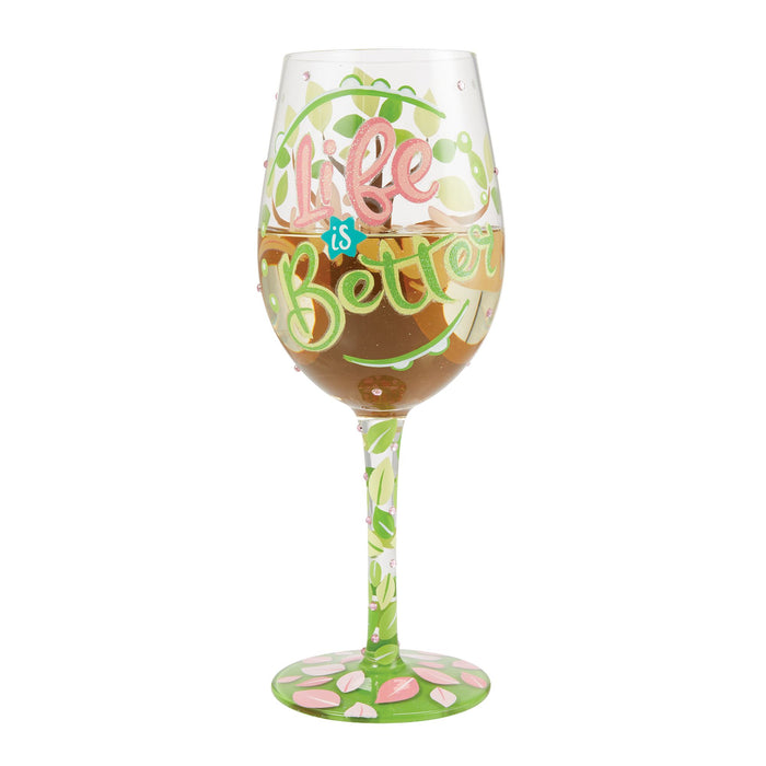 Enesco Life With Family Wine Glass