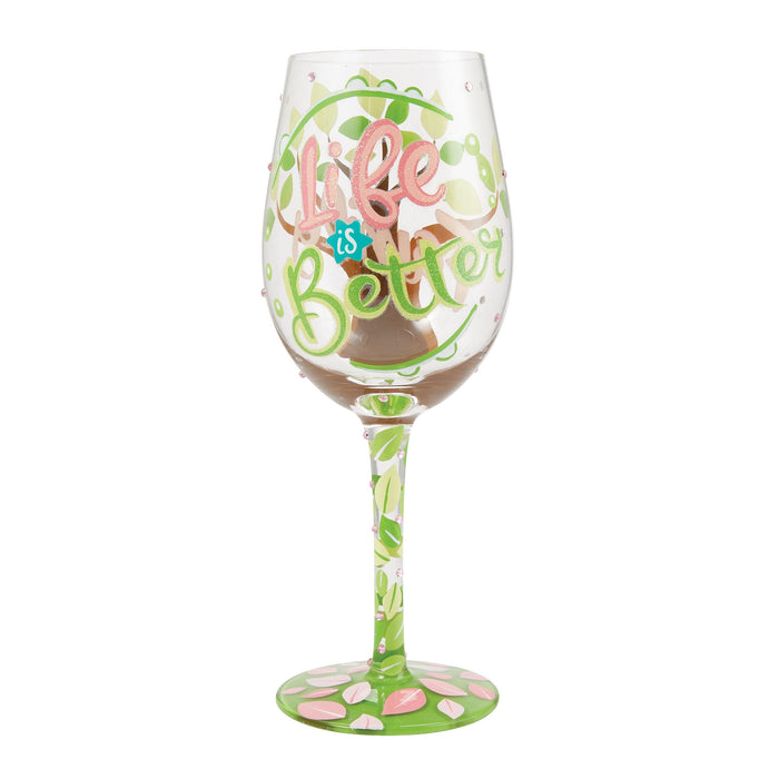 Enesco Life With Family Wine Glass