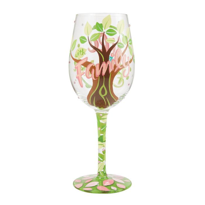 Enesco Life With Family Wine Glass
